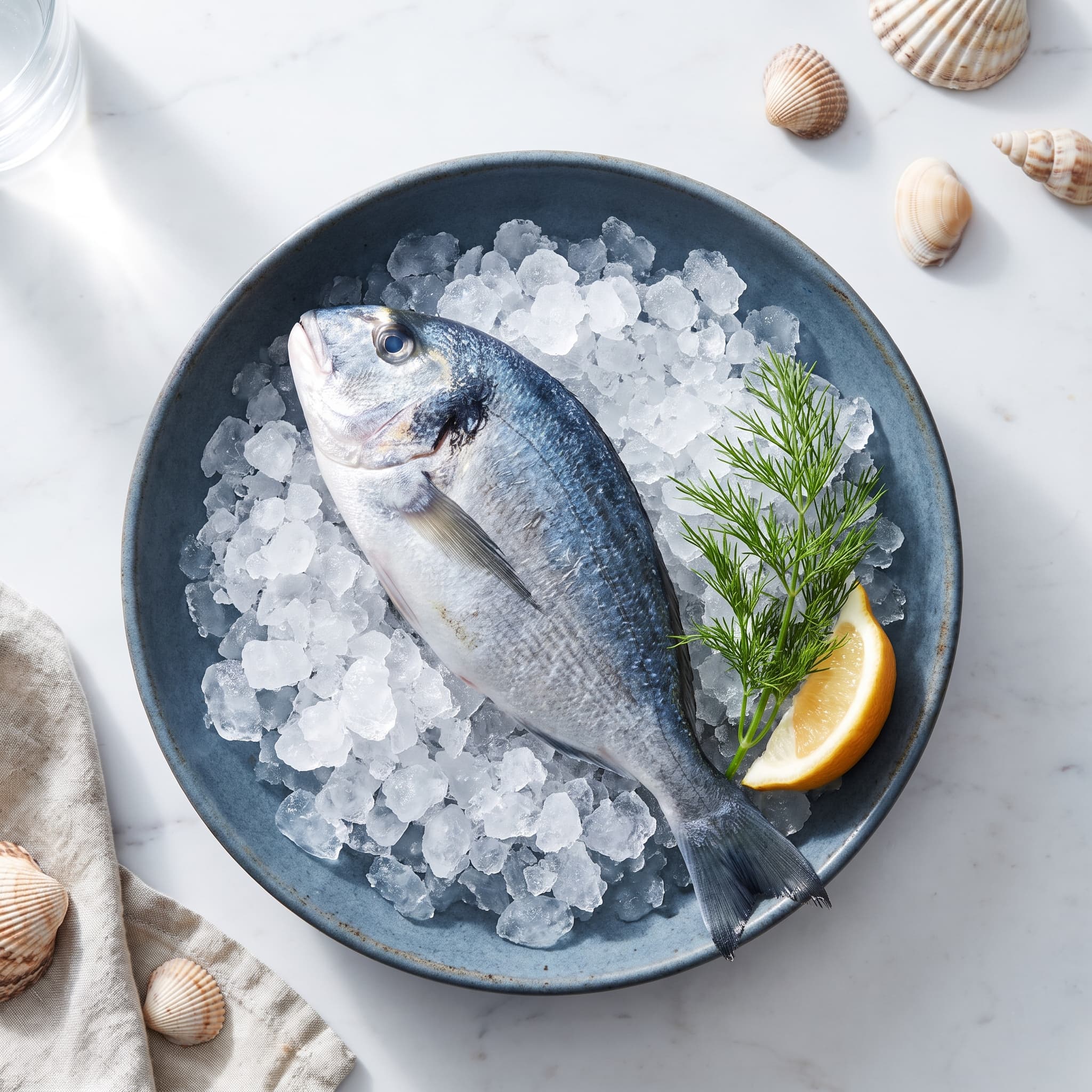 Fresh sea bream before cooking